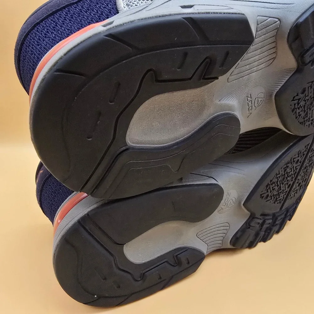 Zeba Hands-Free‎ Shoes Gray Blue Orange Mens 11 Slip On Walking Sneakers Knit